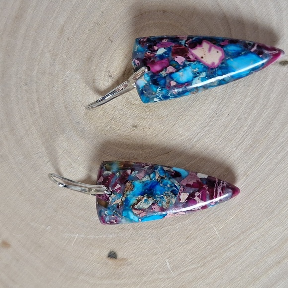 Multicolor Stone Drop Earrings - Picture 5 of 6